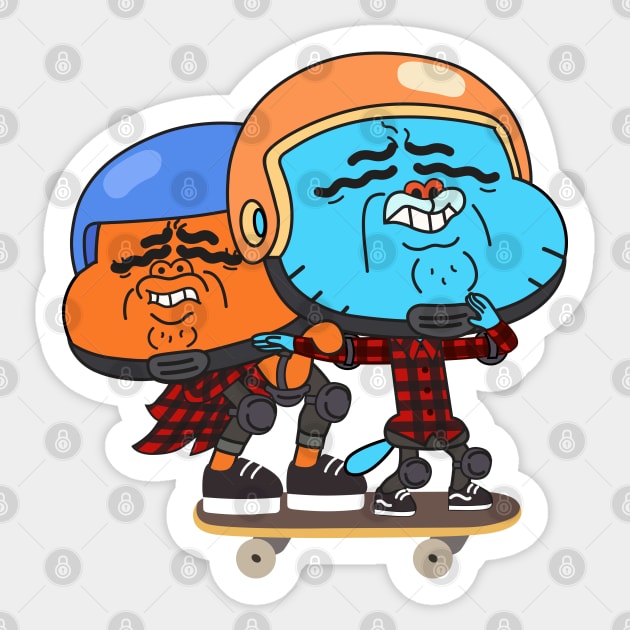 Gumball Darwin skate Sticker by Plushism